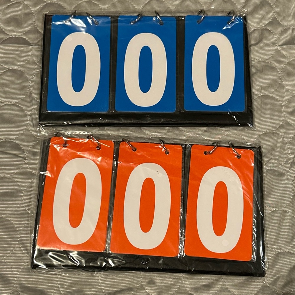 Blue and Orange Score Table Flip Cards 2 pcs